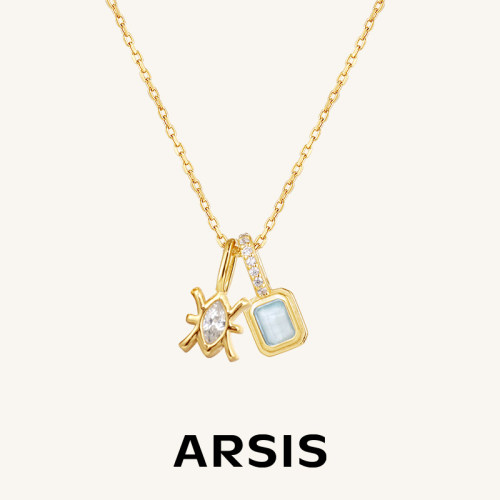 ARSISS925纯银星座符号锁骨链