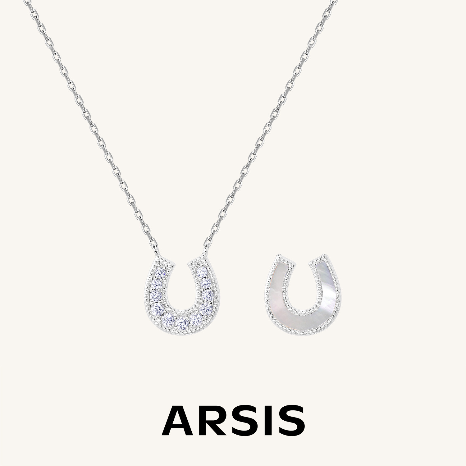 【明星同款】ARSIS流光珠光马蹄项链两戴贝母材质毛衣链设计款