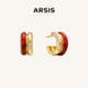红色耳饰气质新年耳环玛瑙 ARSIS鸿运耳圈耳钉新款 明星同款