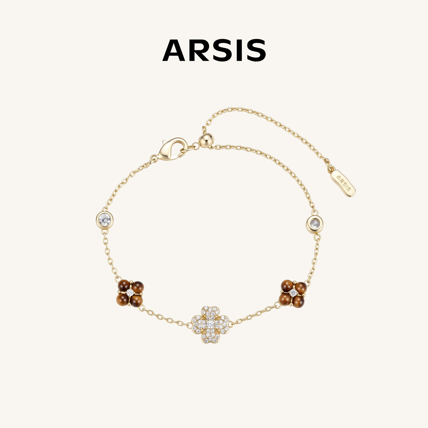ARSIS虎眼石四叶草纳财手链