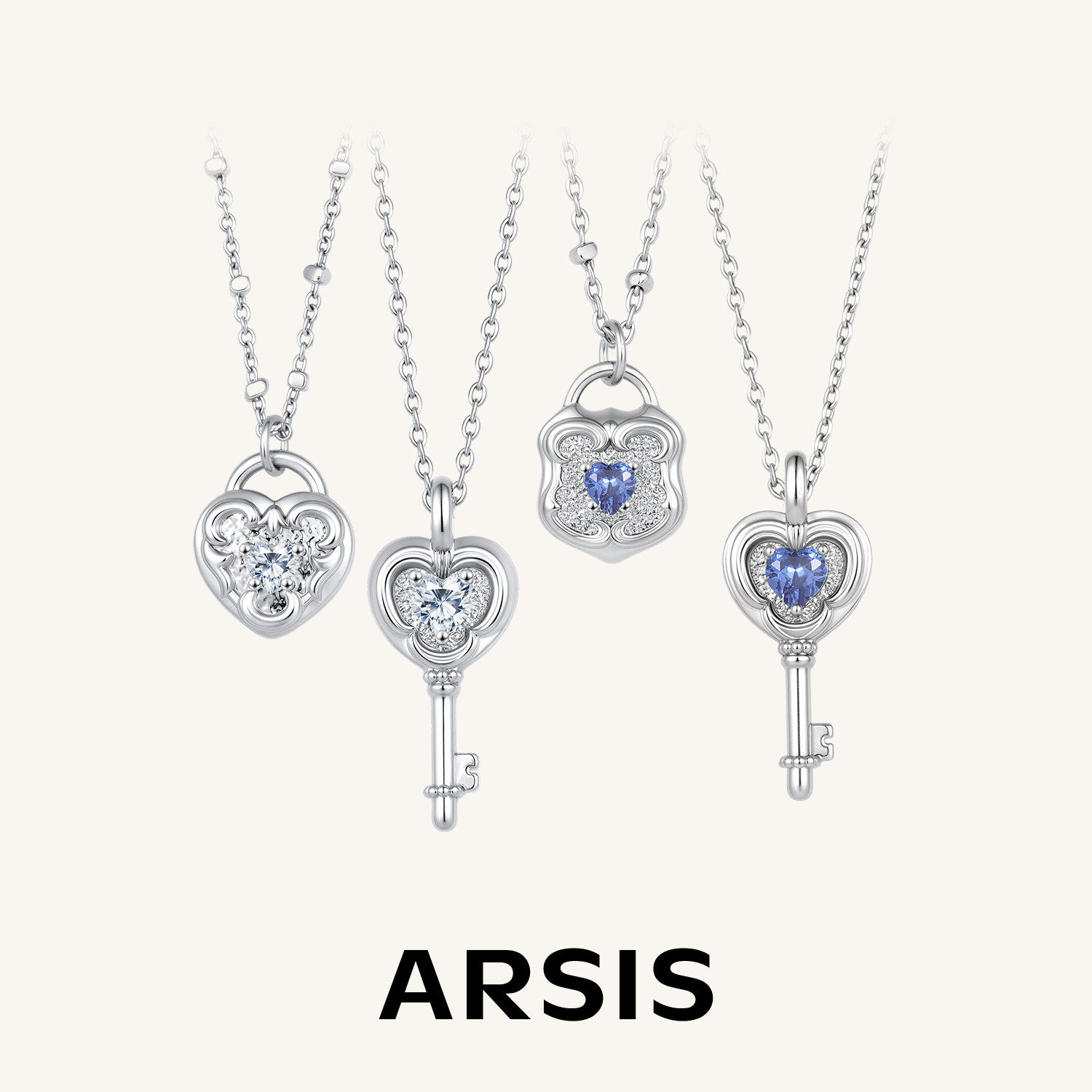 ARSIS印记时光之锁镶钻锁骨链