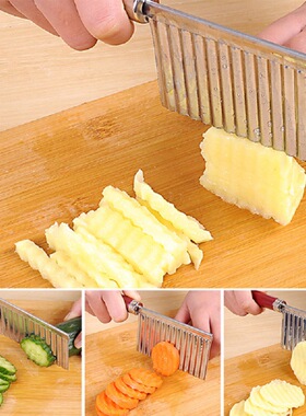 创意多功能切菜器波浪形土豆切花刀 不锈钢土豆切刀切条器薯条刀