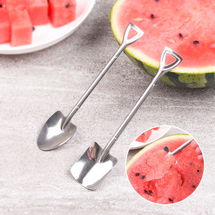 铁锹勺子创意可爱小勺子不锈钢家用吃饭西瓜铁铲勺甜品情侣网红勺