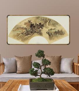 国画山水画折扇面新中式禅意复古手绘水墨纸本装饰画挂画春秋系列