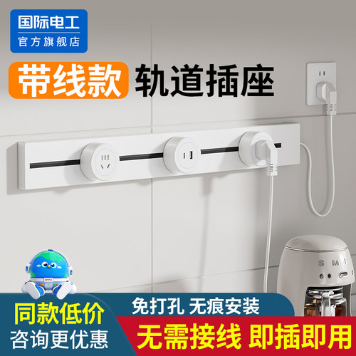 国际电工轨道插座带电源线