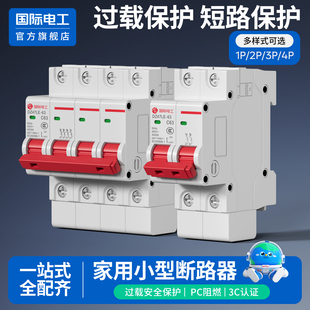 国际电工家用空气开关断路器dz47-63总电闸1P2P3P16A20A32A63A