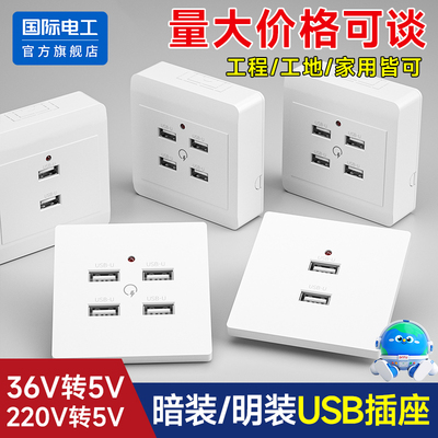 明暗装86型USB插座充电插座