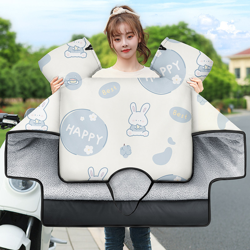 电动车挡风被冬款加绒加厚防水四季通用电瓶车冬季防寒保暖防风罩