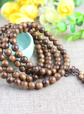 极速厂家直销天然缅甸黑花梨木w手串108颗佛珠手链6/8男女念珠饰