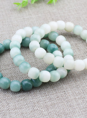 极速天然绿色阴皮菩提根手串飘花山水F料菩提子佛珠文玩绕指柔老