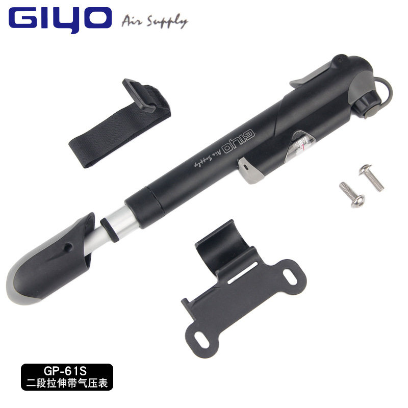 极速热销山地自行车n打气筒带气压表迷你便携式充气筒单车配件骑