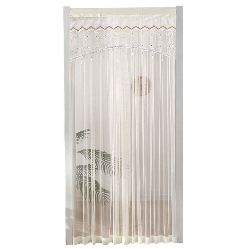 极速新款卧室房间门帘蕾丝半帘半截帘F隔断帘家用防蚊纱帘卫生间
