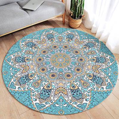 新品Nordic Modern Plush Floor RBug Round Area Carpet For Liv
