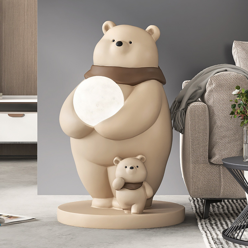 极速北极熊客厅大型落地摆件轻奢电视柜旁P家居饰品灯乔迁新居