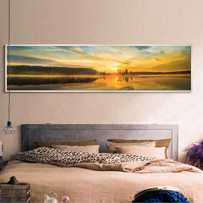 极速直供卧室床头画北欧装饰画温馨房间I现代简约挂画暖色风景墙图片