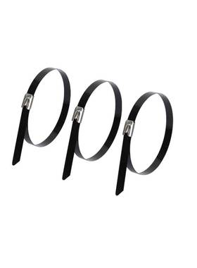 极速厂销促黑色i喷塑工业使用长版金属不锈钢紮带304电线自锁式卡