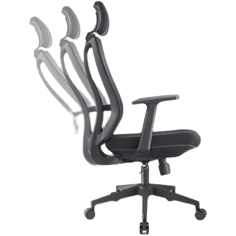 办公室办公转椅经理椅可升降带滑轮带头枕网布职S员椅人体工学椅