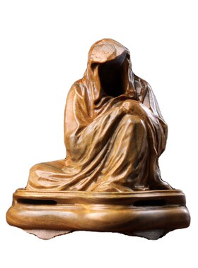 新品天然绿檀达摩香炉创意文玩y香熏香炉家居装饰品桌面工艺品摆