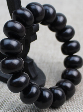 极速包邮天然黑檀手串紫光v檀木乌木算盘珠佛珠手链情侣男女手念