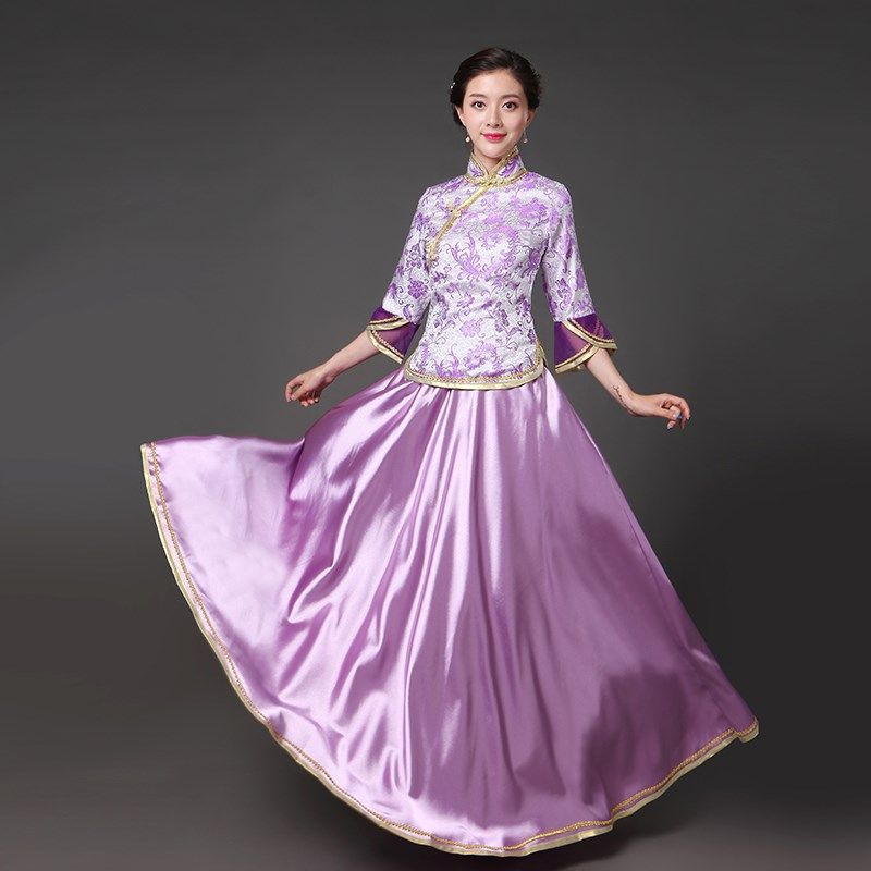 极速古装表演服装女m民国风戏曲古筝古典舞民族舞优雅气质演出服