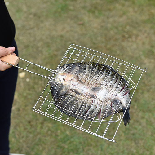新品烧烤工具bbq烧烤网 烧烤网夹 烤P鱼烤肉夹 烤鱼夹子