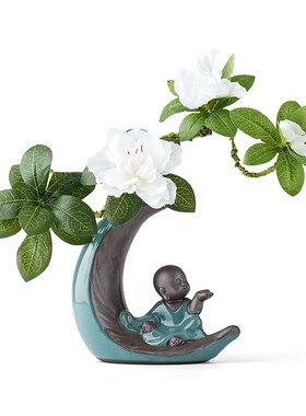 极速新中a式创意花瓶陶瓷家居书房书桌博古架装饰品工艺品禅意盆