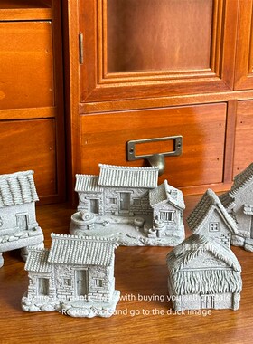 新品仿真景观小房屋摆件假u山鱼缸景观布景园艺花卉盆景造景家园