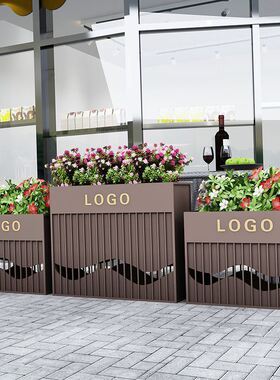 极速户外铁艺花箱组合样t品屋展示中心街道广场种植花槽咖啡厅外