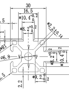 极速3030F铝材单面封槽 一面封 30NG1铝合金 3面槽 1面封槽铝合金