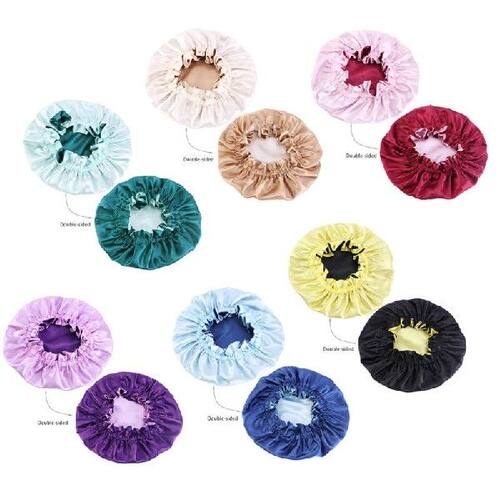 新品Baby Satin Bonnet Sleep Cap DouHble Layer Silk Bonnet