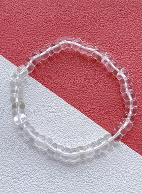 极速天然白水晶i全净体猪大肠单圈手链108颗佛珠多层多圈文玩珠串