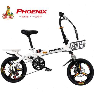 极速折叠自行车女成年14/16/20C寸男超轻便携上班变速成人小型单