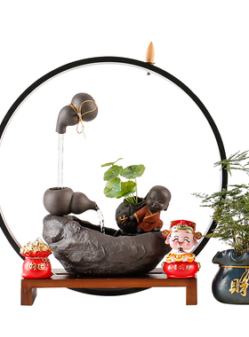 极速悬壶流水创意招财生财摆件家B居客厅办公室桌面装饰品乔迁开