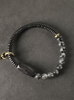 极速复古手工檀木黑发晶设u计学生手串男潮 个性百搭手链女款情侣