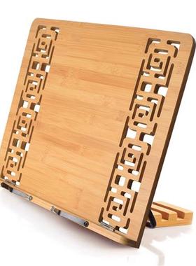 极速Bamboo Book lStand-Reading Rest Holder Cookbook Cook Sta