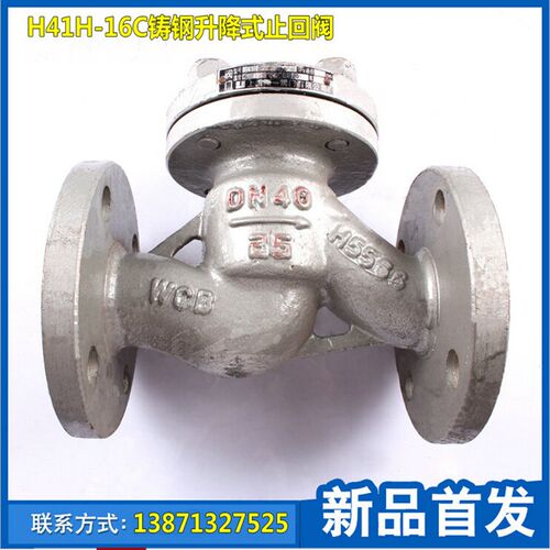 新品H41H-16C铸钢升降式止回阀 蒸汽 水 空R气法兰止回阀DN50