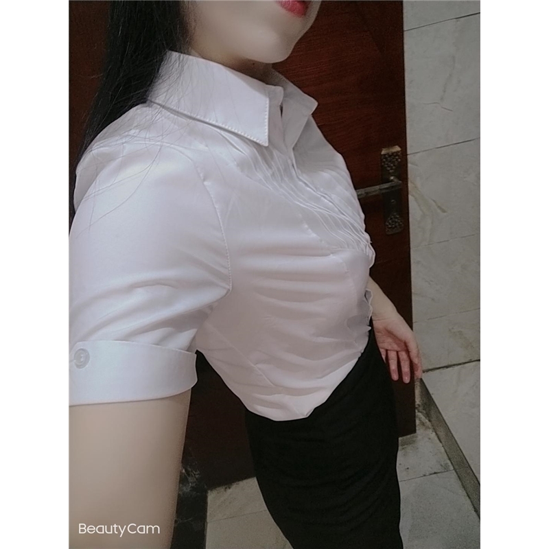 雪纺打底衫OL长袖修身简约学生范2023新款春夏装女职业衬衫短袖潮