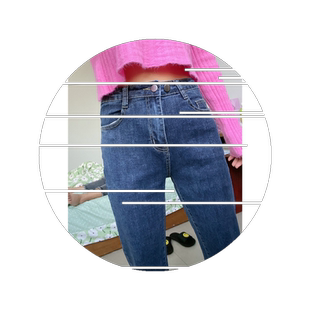 高腰牛仔裤女宽松秋冬加绒新款修身弹力显瘦显高九分韩版直筒裤潮