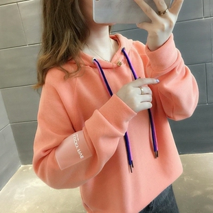 卫衣女春秋韩版宽松卫衣学生女连帽套头上衣百搭卫衣外套百搭