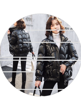 冬季新款韩版亮面宽松羽绒棉服