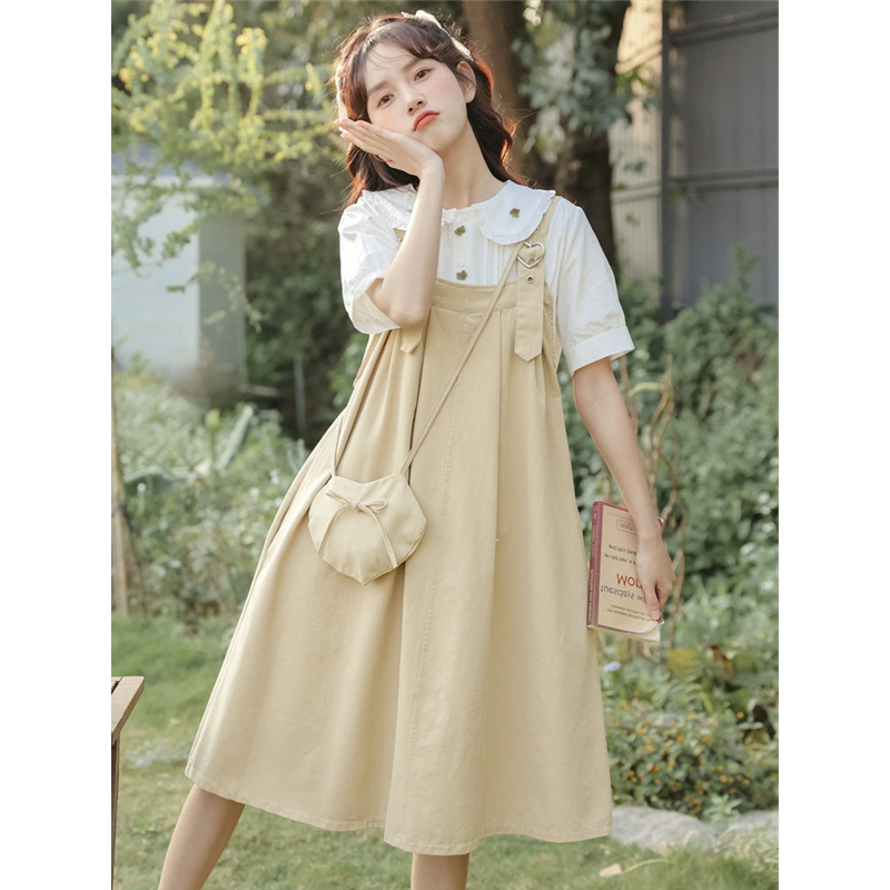 甜美减龄套装雏菊马甲连衣裙日系