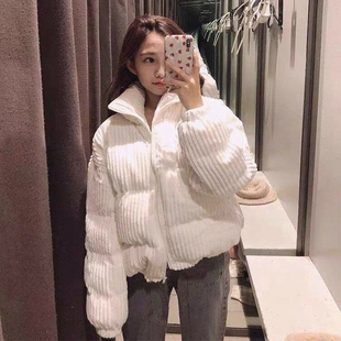 面包服灯芯绒棉服女短款小个子学生冬季外套时尚棉衣棉袄韩版宽松