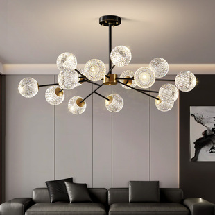 帕莎全铜客厅吊灯北欧轻奢灯魔豆分子灯简约现代轻奢卧室餐厅灯具