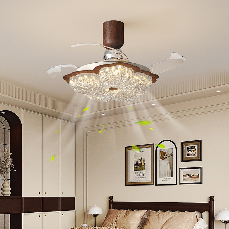 中古风胡桃木色风扇灯