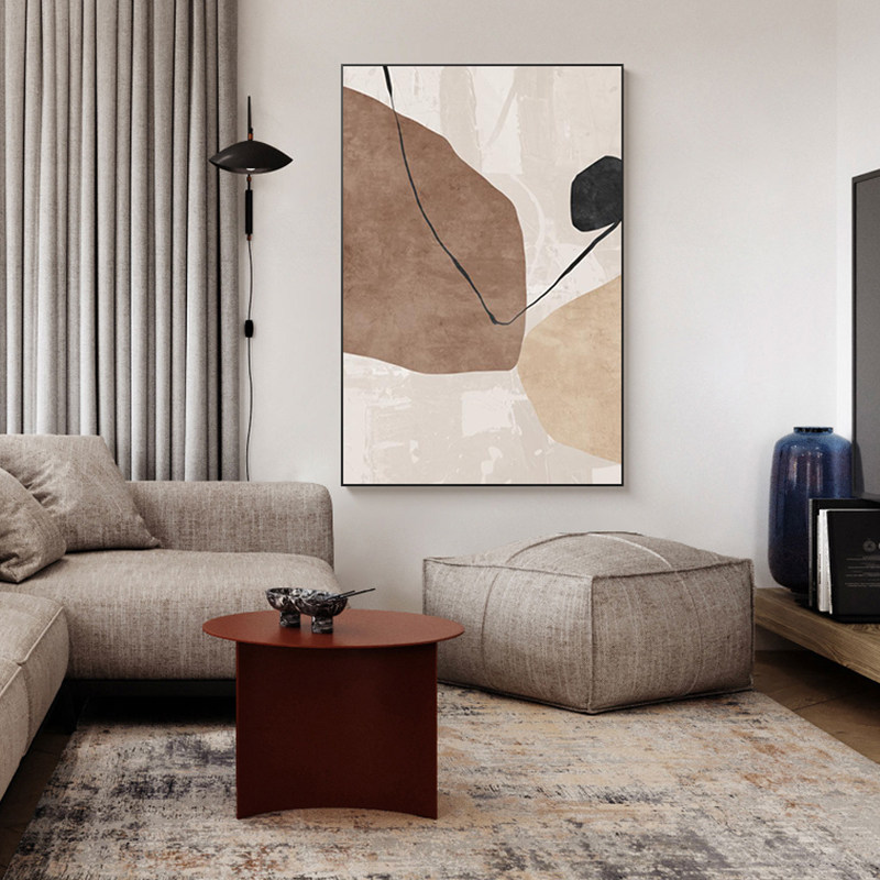 客厅装饰画现代简约墙画侘寂风落地画玄关挂画沙发背景墙大幅壁画