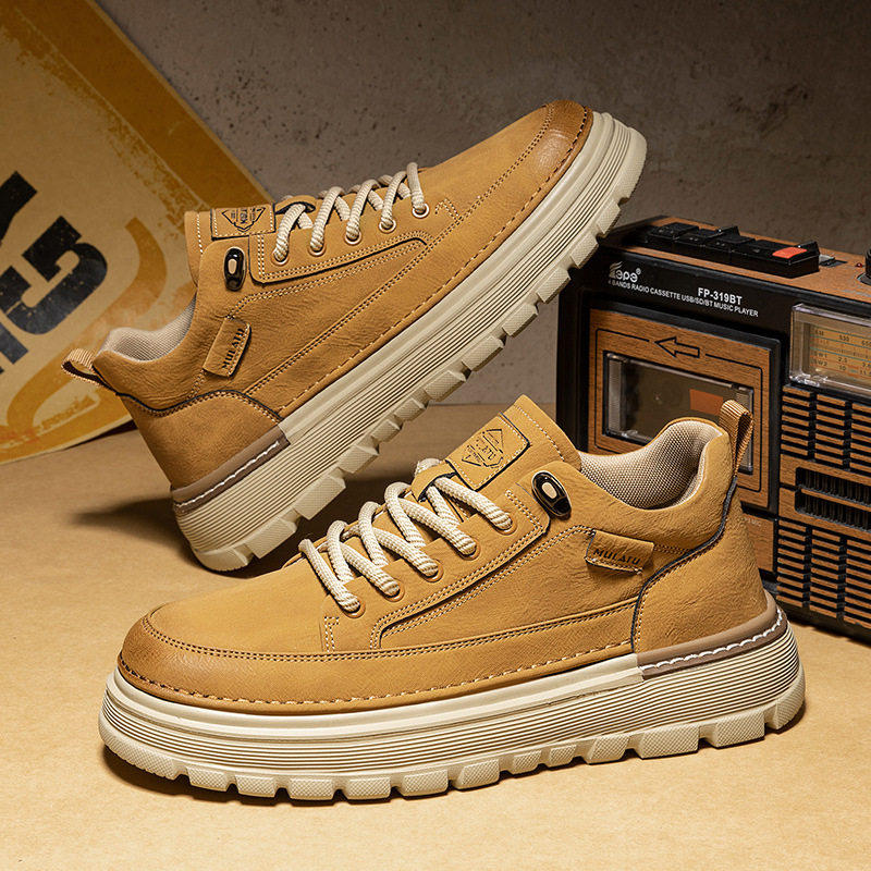 美国欢新腾男鞋2025秋冬季新款板鞋擦色工装鞋厚底增高男鞋,流行男鞋,单鞋,淘宝优惠券,粉丝福利购,淘宝优惠卷
