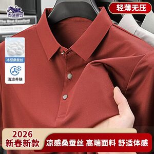 传奇保罗男装恒清源头工厂桑蚕丝短袖T恤夏季新款翻领休闲POLOa4