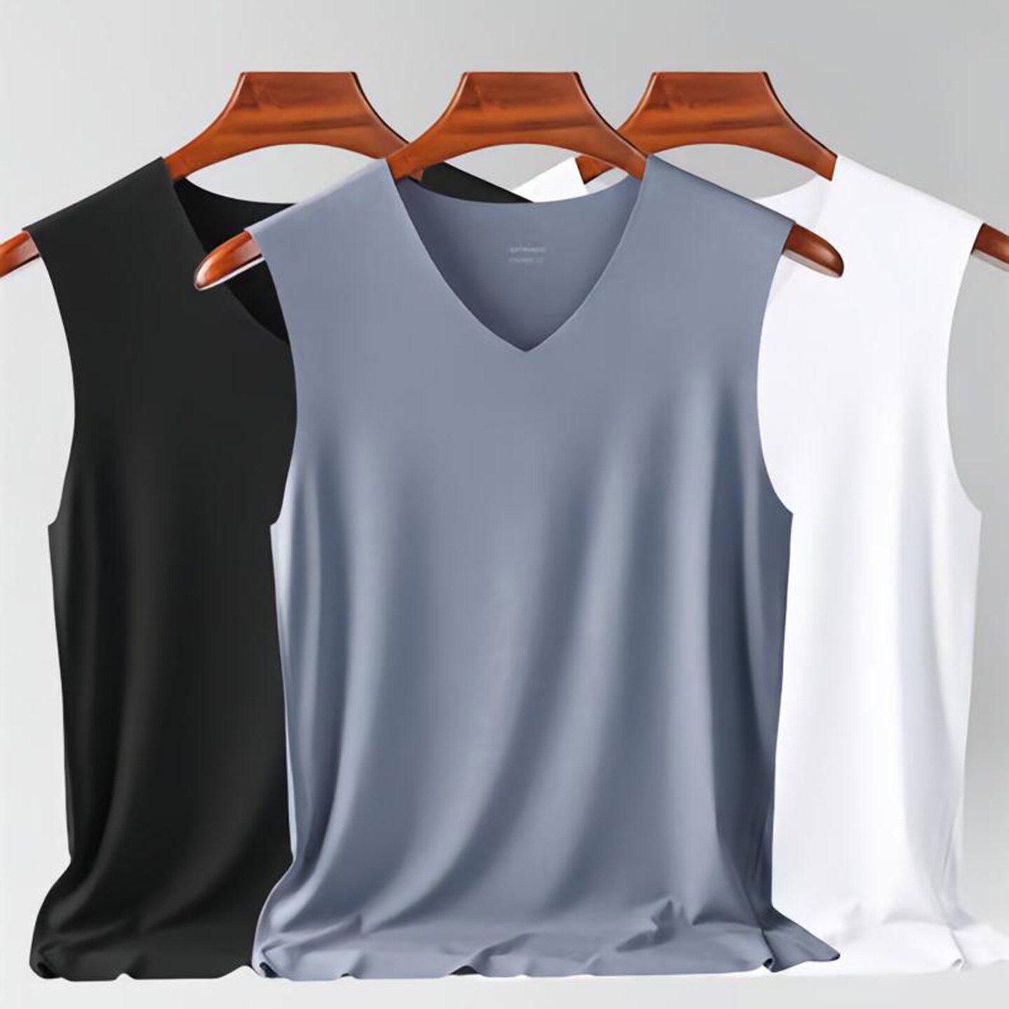 凯丽冰丝男士背心2026夏季V领无痕速干衣外穿薄款运动宽肩无袖Ta6