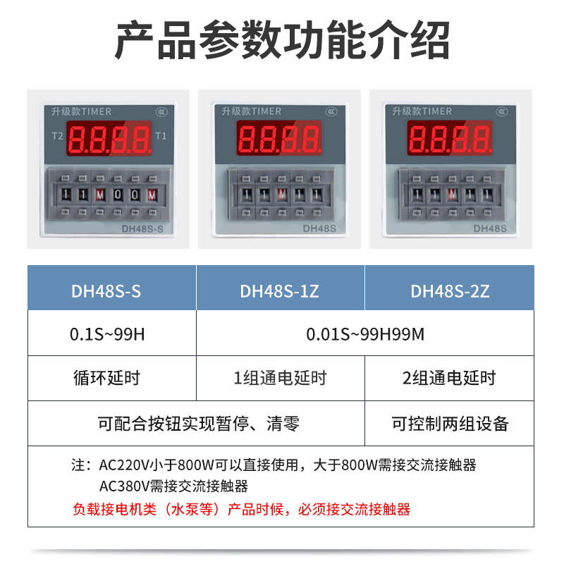 DH48S数显双循环时间继电器S/1Z/2Z通电延时AC220V数字380V DC24V 畜牧/养殖物资 特种养殖设备 原图主图