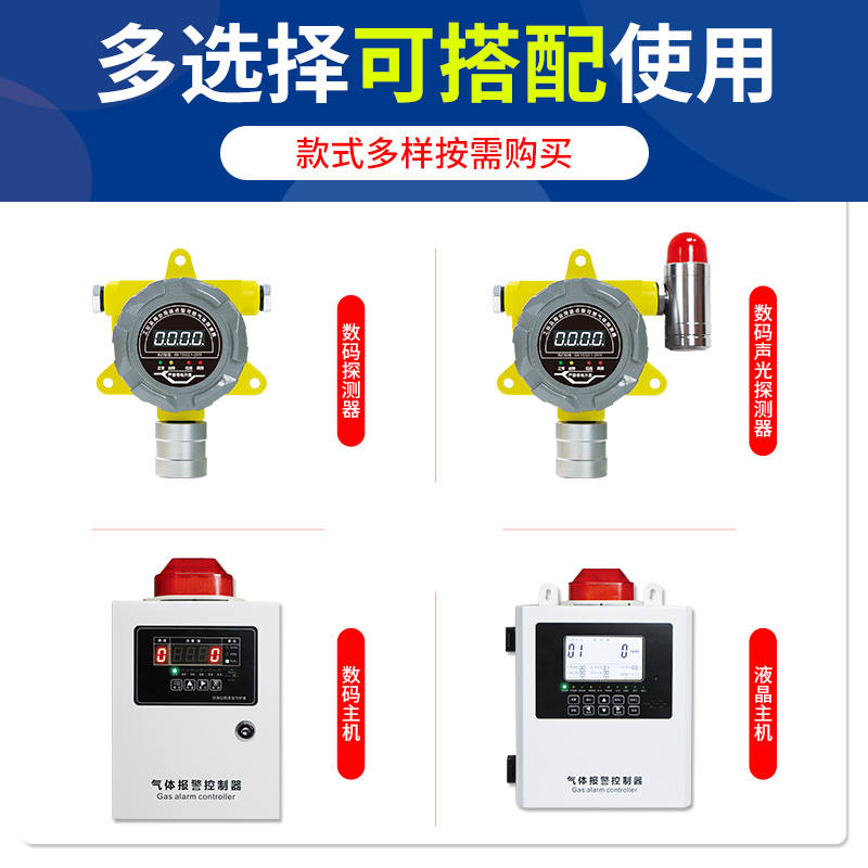 检测报警仪器可燃气体酒精天然气工业用有毒氧气氨气泄漏浓度探测